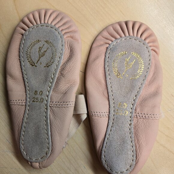 Eurotard Child Passé Full Sole Leather Ballet Shoe, Pink, Size 8 - Picture 3 of 5